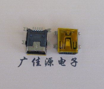 宁夏MINI USB 5P 接口 母座 全贴带麦拉 高9.6带0.9柱子