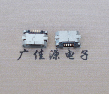宁夏Micro USB平口全贴板 鱼叉脚5.0长带定位柱加焊盘