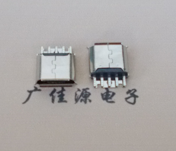 宁夏Micro USB母座 防水接口焊线夹板式悬空翻边