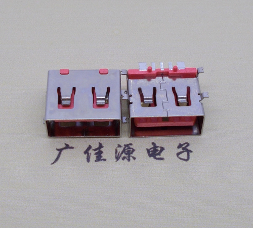 宁夏全贴片USB AF 5P大电流母座,接地线功能胶芯6.5MM