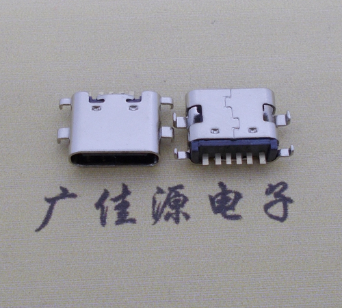 宁夏简易充电type c6P母座沉板1.6mm接口