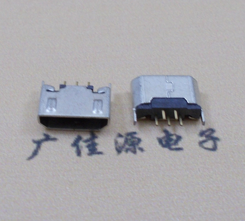 宁夏迈克USB 180度母座5p直插带地脚1.5端子直口