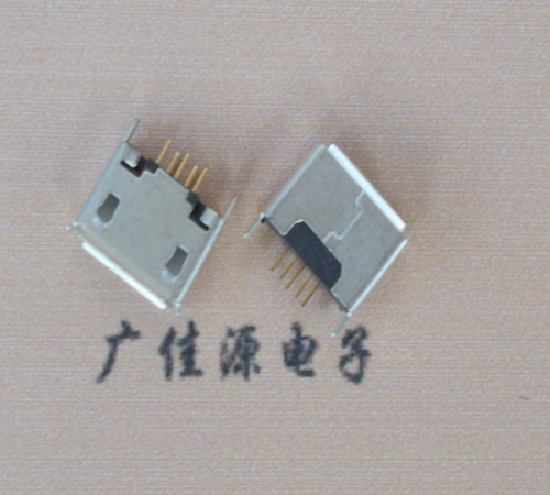 宁夏Micro usb立插180度 5p针加长2.0mm卷边雾锡