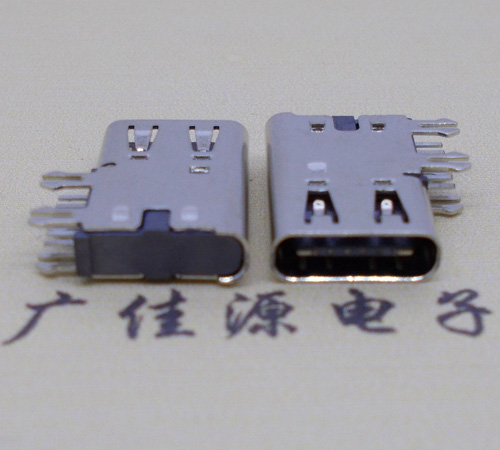 宁夏侧插USB3.1接头座子.90度type-c母座.6p侧插连接器
