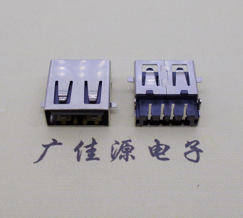 宁夏usb2.0 AF90°母座沉板1.9mm带弹片前贴后插