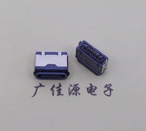 宁夏usb type c6p防水立插母座两脚插带定位柱